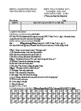 Đề và đáp án kiểm tra học kì I Toán, Tiếng việt lớp 3 - Năm học 2016-2017 - Trường Tiểu học Xuân Dương